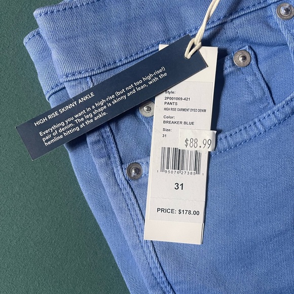 Vineyard Vines High Rise Skinny Jean Beaker Blue Size 31 NWT Originally $178 - Picture 2 of 16